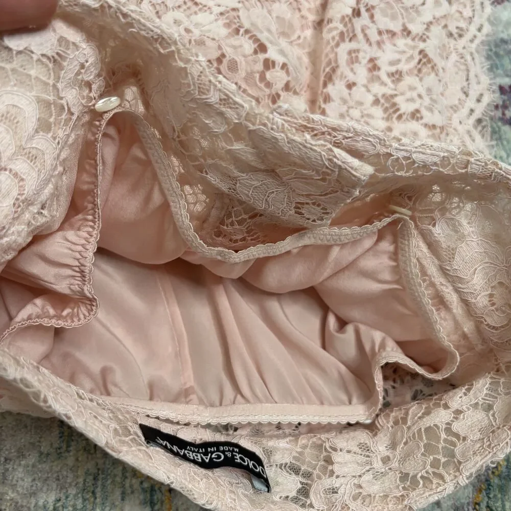 Dolce Gabbana Pink Lace Shorts